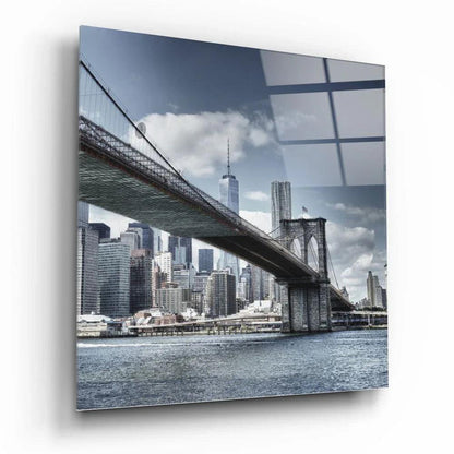 Brooklyn Bridge Glass Wall Art - LUXARTDECO