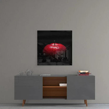 Red Apple Glass Wall Art - LUXARTDECO