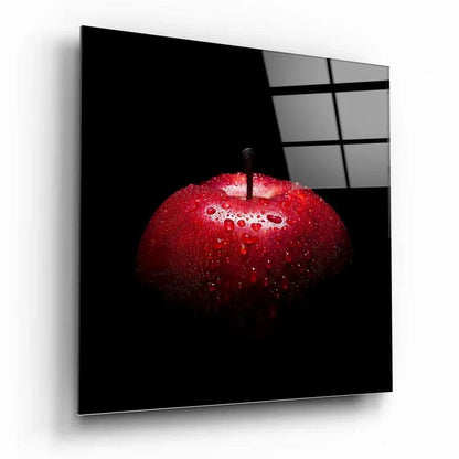 Red Apple Glass Wall Art - LUXARTDECO