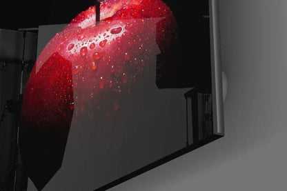Red Apple Glass Wall Art - LUXARTDECO