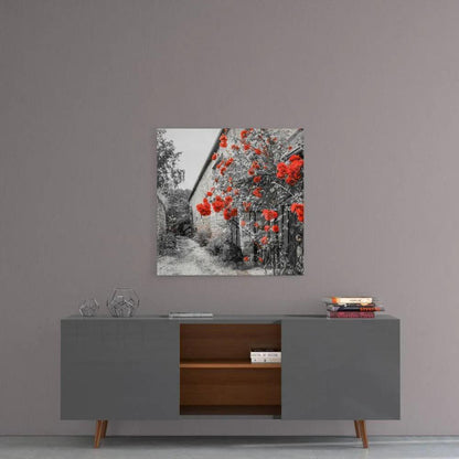 Red Roses Glass Wall Art - LUXARTDECO