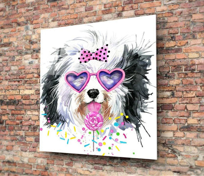 Cute Dog Glass Wall Art - LUXARTDECO