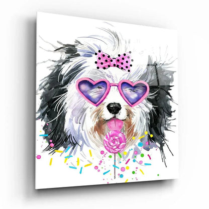 Cute Dog Glass Wall Art - LUXARTDECO