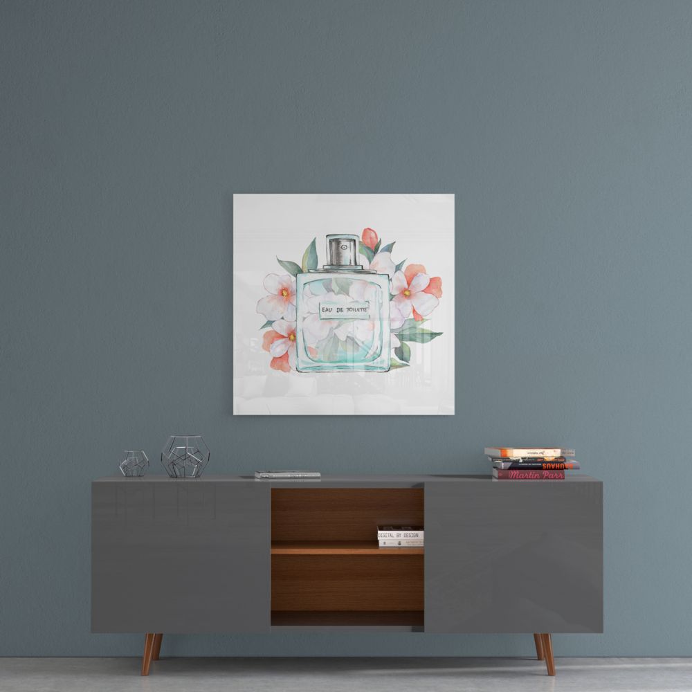 Eau De Toilette Glass Wall Art
