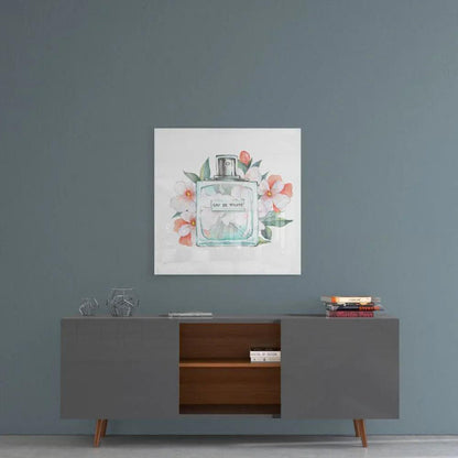 Eau De Toilette Glass Wall Art - LUXARTDECO