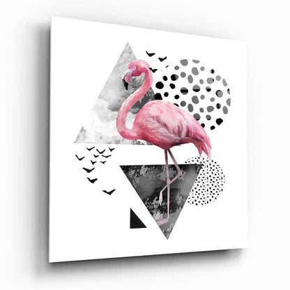 Flamingo Glass Wall Art - LUXARTDECO