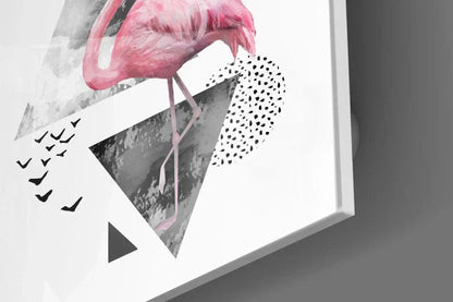 Flamingo Glass Wall Art - LUXARTDECO