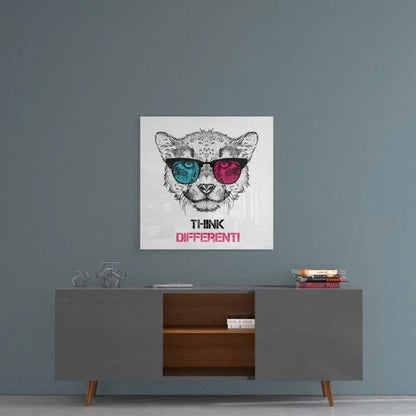 Think Differently Glass Wall Art - LUXARTDECO