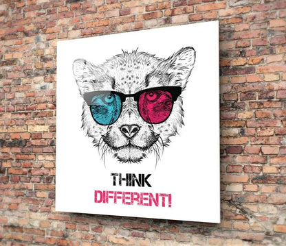 Think Differently Glass Wall Art - LUXARTDECO