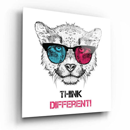 Think Differently Glass Wall Art - LUXARTDECO