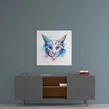 Cat Glass Wall Art - LUXARTDECO
