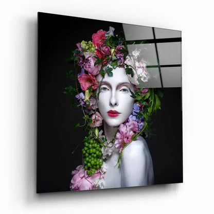 Flower Queen Glass Wall Art - LUXARTDECO
