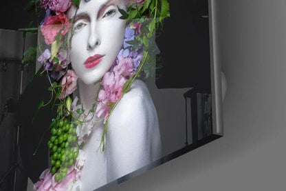Flower Queen Glass Wall Art - LUXARTDECO