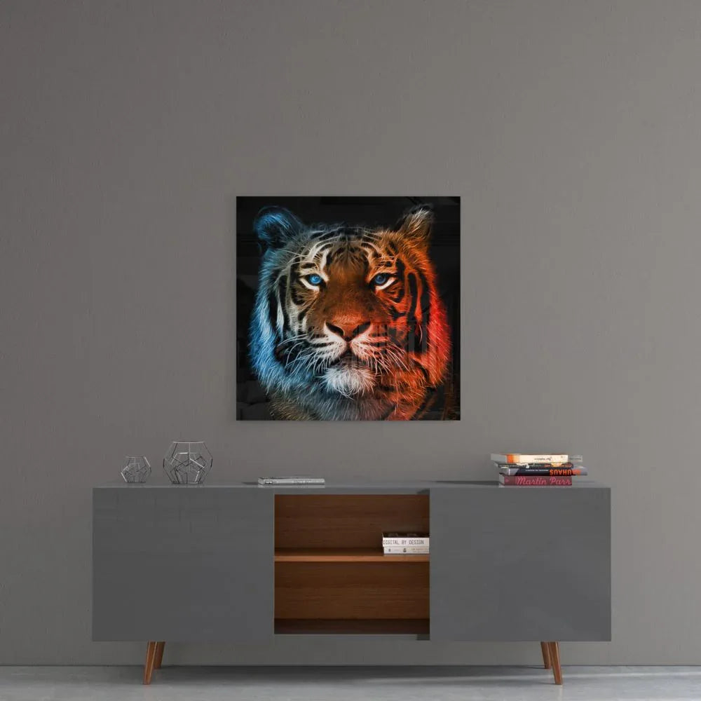 Tiger Glass Wall Art - LUXARTDECO