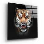 Tiger Glass Wall Art - LUXARTDECO