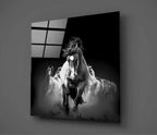 Running Horse Glass Wall Art - LUXARTDECO