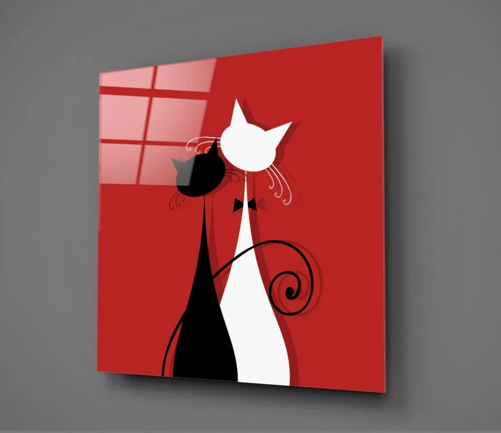 Cats Glass Wall Art - LUXARTDECO