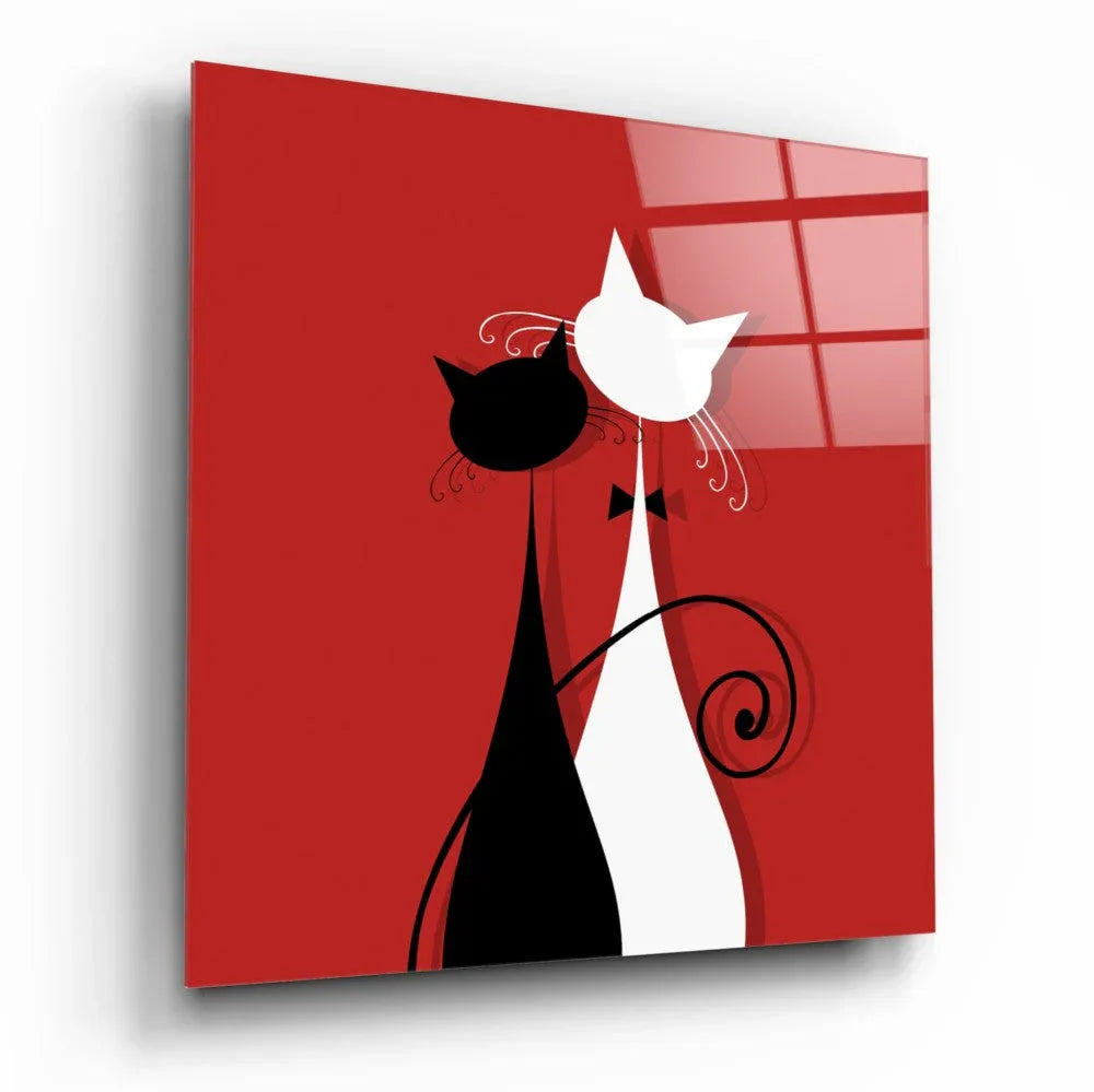 Cats Glass Wall Art - LUXARTDECO