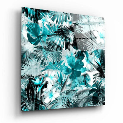 Tropical Leaves Glass Wall Art - LUXARTDECO