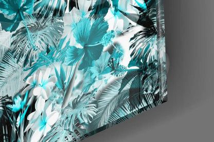 Tropical Leaves Glass Wall Art - LUXARTDECO
