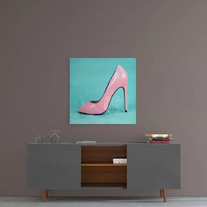 Heeled Shoes Glass Wall Art - LUXARTDECO