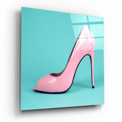Heeled Shoes Glass Wall Art - LUXARTDECO