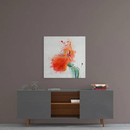 Red Poppy Glass Wall Art - LUXARTDECO