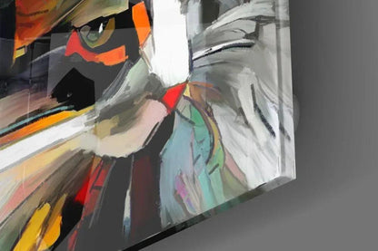 Abstract Cat Glass Wall Art - LUXARTDECO
