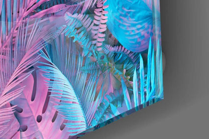 Tropical Leaves Glass Wall Art - LUXARTDECO