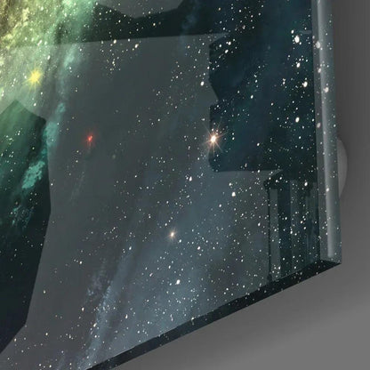 Space Yellow Infinity Glass Wall Art - LUXARTDECO