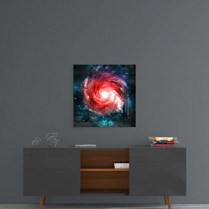 Space Red Infinity Glass Wall Art - LUXARTDECO