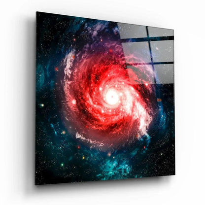 Space Red Infinity Glass Wall Art - LUXARTDECO