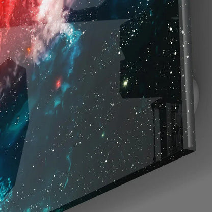 Space Red Infinity Glass Wall Art - LUXARTDECO