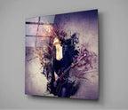 Woman and Guitar Glass Wall Art - LUXARTDECO