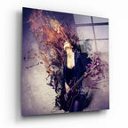 Woman and Guitar Glass Wall Art - LUXARTDECO