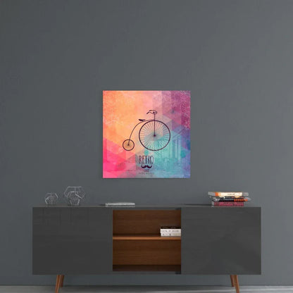 Retro Bicycle Glass Wall Art - LUXARTDECO