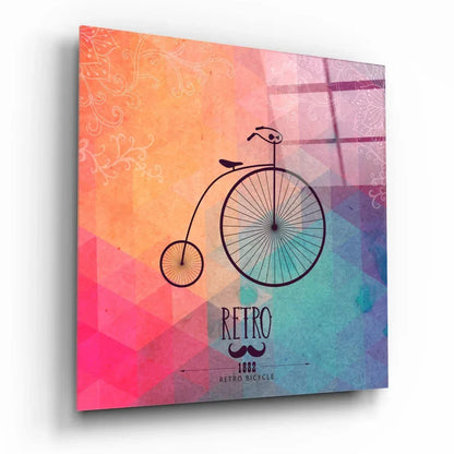 Retro Bicycle Glass Wall Art - LUXARTDECO