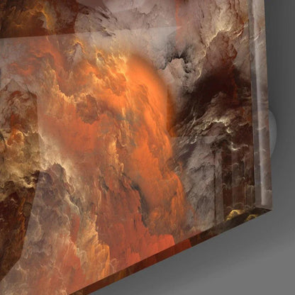 Golden Chaos Abstract Glass Wall Art - LUXARTDECO