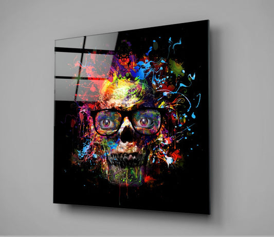 Colored Skull Glass Wall Art