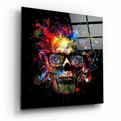 Colored Skull Glass Wall Art - LUXARTDECO
