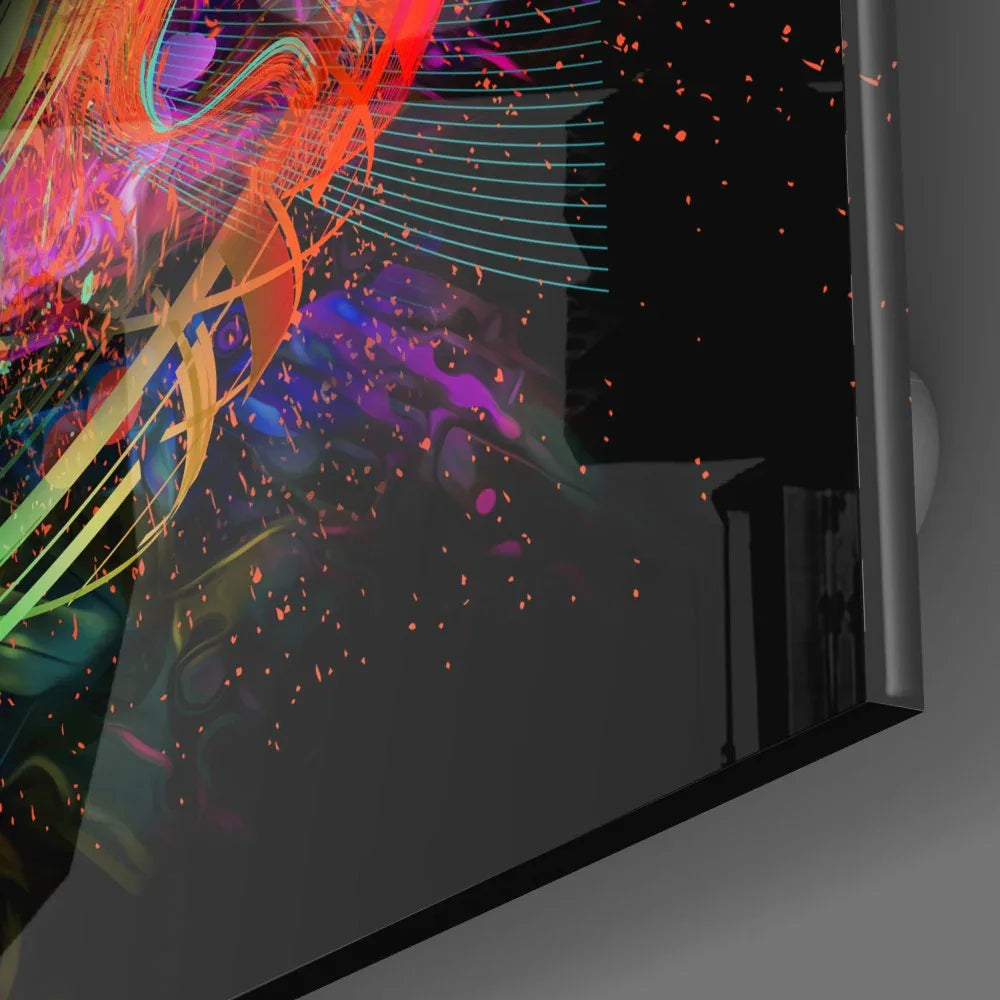 Machine Tiger Glass Wall Art - LUXARTDECO