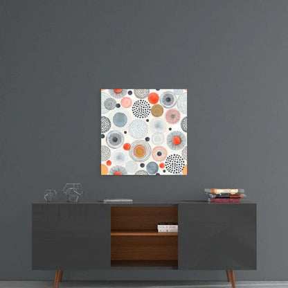 Dot to Flower Glass Wall Art - LUXARTDECO