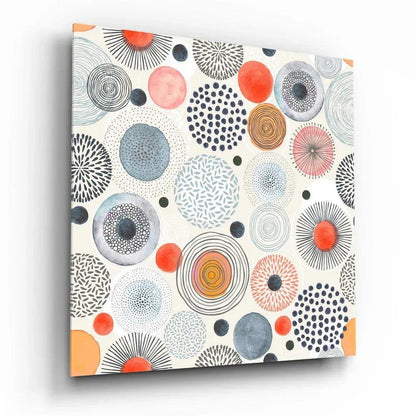 Dot to Flower Glass Wall Art - LUXARTDECO