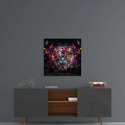 Mechanical Tiger Glass Wall Art - LUXARTDECO