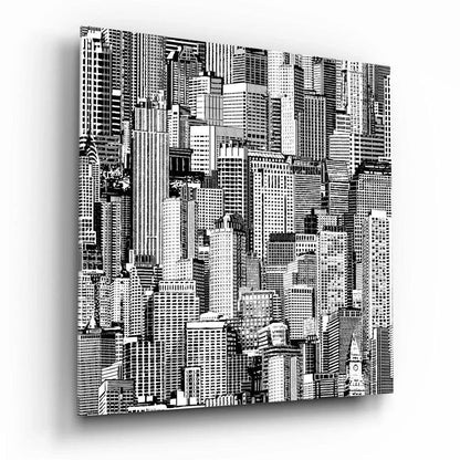 Solitude in the Crowd Glass Wall Art - LUXARTDECO