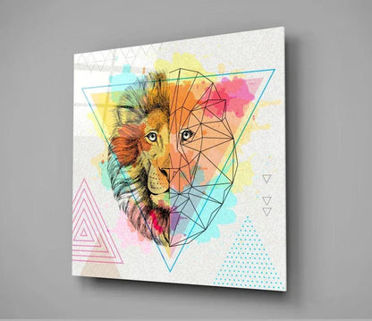 Fact and Fiction Lion Glass Wall Art - LUXARTDECO