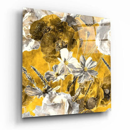 Daisies Glass Wall Art - LUXARTDECO