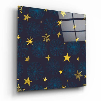 Snow and Stars Glass Wall Art - LUXARTDECO