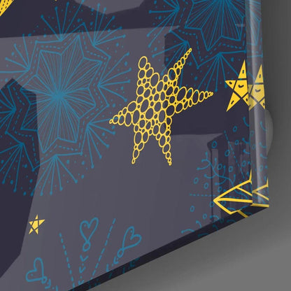 Snow and Stars Glass Wall Art - LUXARTDECO