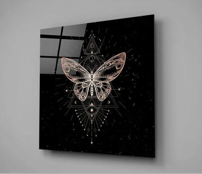 Da Vinci Style Butterfly Glass Wall Art - LUXARTDECO